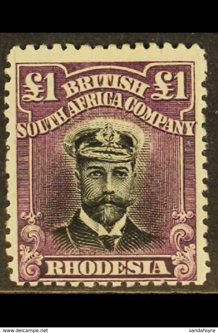 1913 £1 Black And Purple, Head Die II, Perf 14, Admiral, SG 242, Fine Mint. For More Images, Please Visit Http://www.san - Andere & Zonder Classificatie