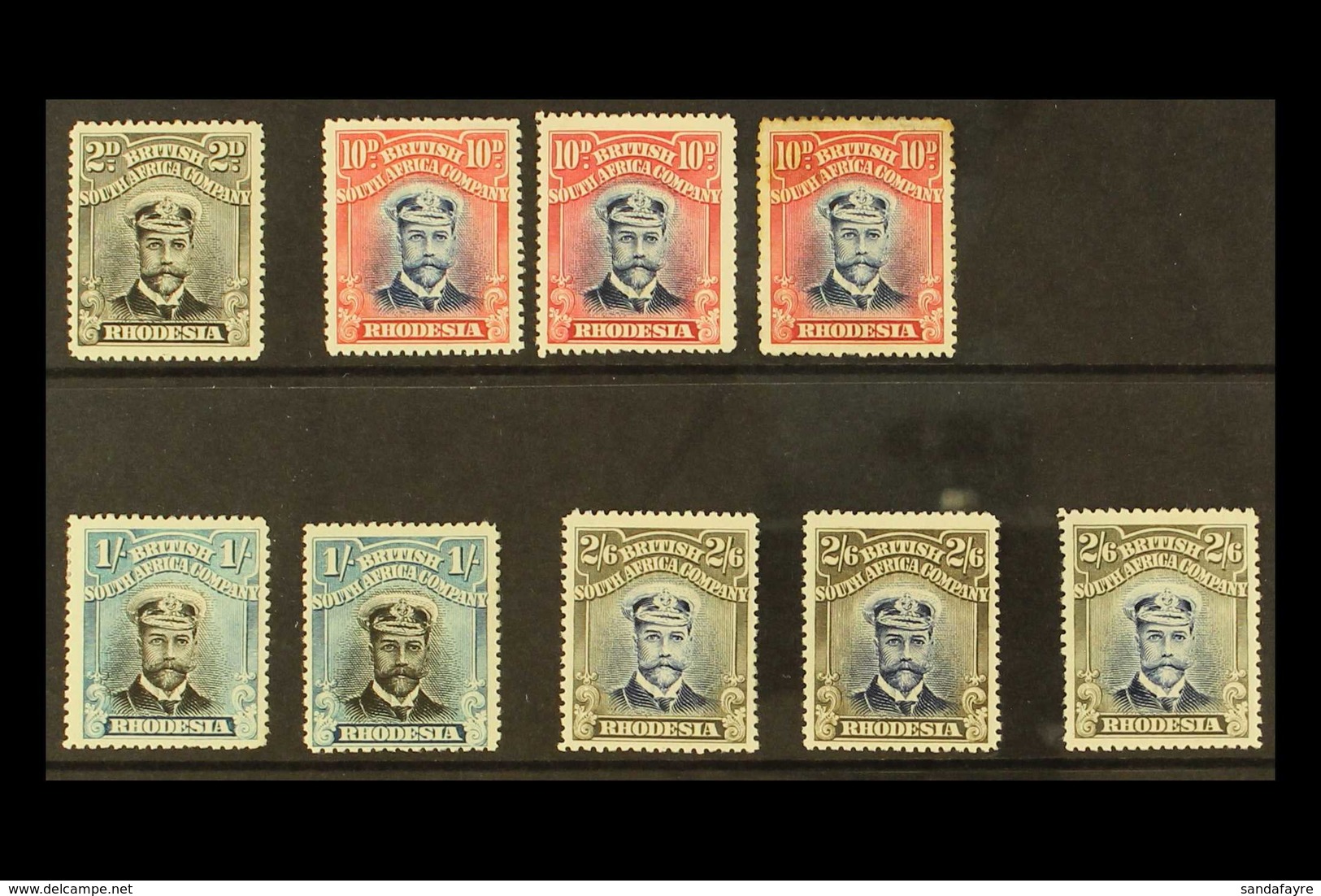1913 HEAD DIE II ADMIRALS Selection Of Mint Perf 15 Issues With 2d Black And Grey, 10d Blue And Red (3), 1s Black And Gr - Sonstige & Ohne Zuordnung