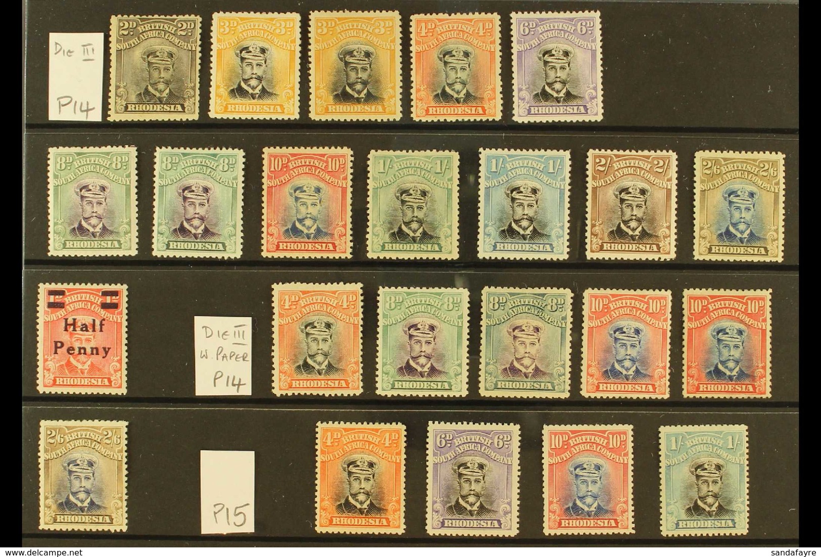 1919-24 DIE III MINT "ADMIRALS" COLLECTION Presented On A Stock Card & Includes (perf 14) 2d Black And Brown-grey, 3d Bo - Autres & Non Classés