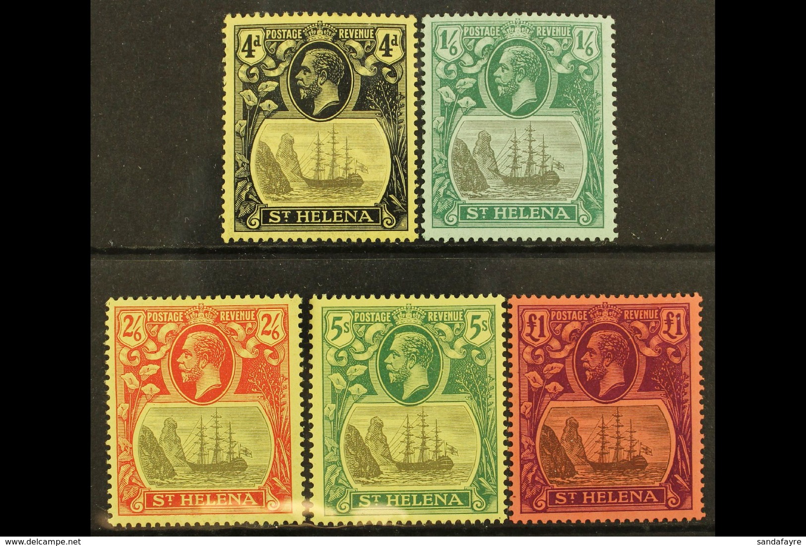 1922-37 Multi CA Watermark Set, SG 92/96, Fine Mint (5 Stamps) For More Images, Please Visit Http://www.sandafayre.com/i - Sint-Helena