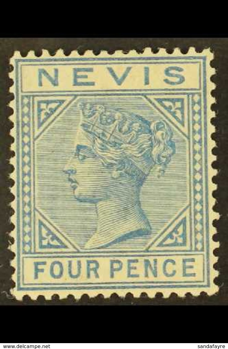 1882 4d Blue, SG 30, Mint With Lovely Fresh Colour, Large Part Slightly Toned Gum. For More Images, Please Visit Http:// - St.Cristopher-Nevis & Anguilla (...-1980)