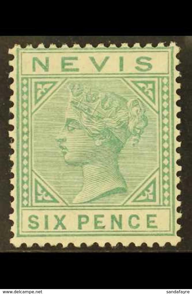 1883 6d Green, SG 32, A Beautifully Fresh Mint Example With Stunning Colour And Large Part Gum, Hard To Find So Nice. Fo - St.Christopher, Nevis En Anguilla (...-1980)