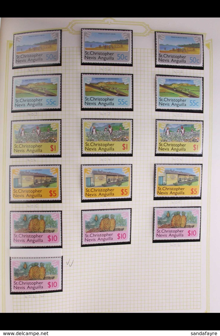 1953-80 Mint (largely Nhm) Collection In An Album, Incl. 1954-63 Sets (2, Lightly Hinged),  With Additional Watermark An - St.Kitts-et-Nevis ( 1983-...)