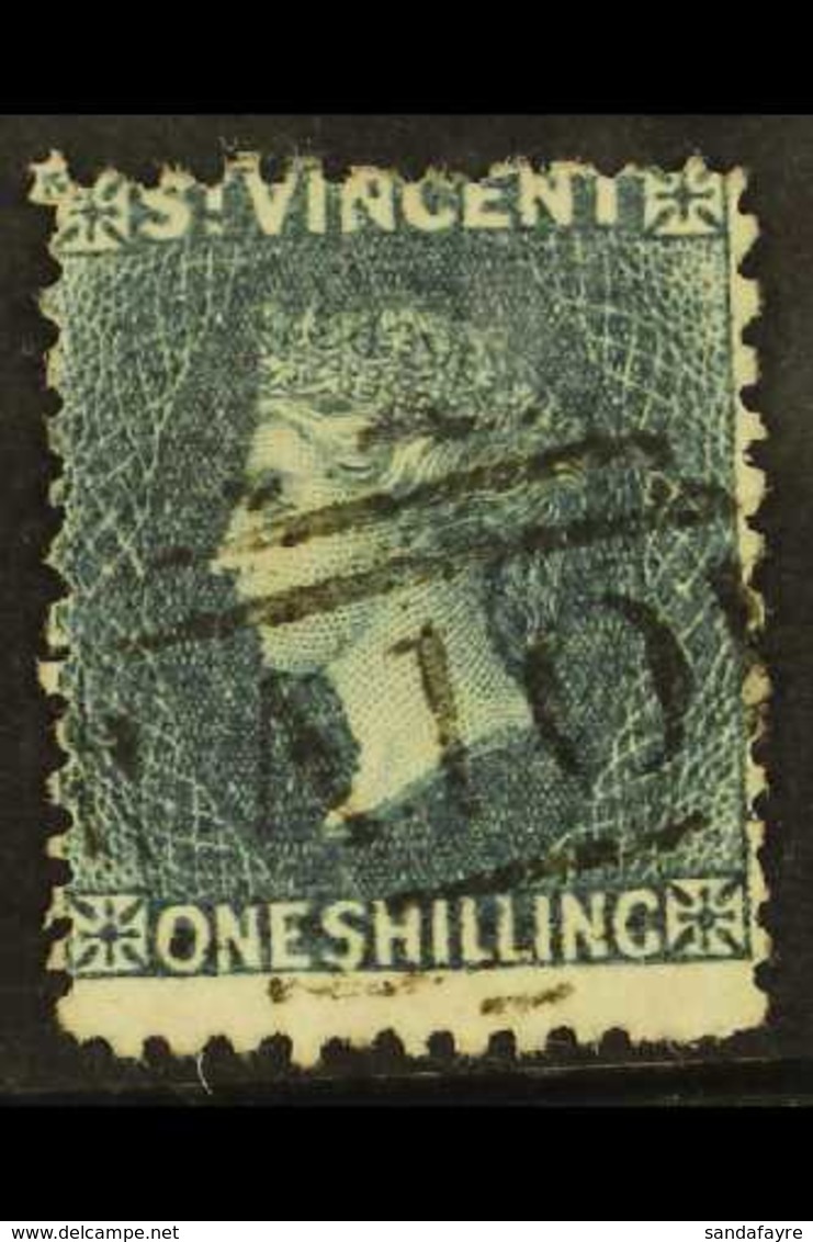 1866 1s Slate Grey, Perf 11 To 12½,  SG 8, A Lovely Deep Shade With Neat A10 Cancel. Cat £900. For More Images, Please V - St.Vincent (...-1979)