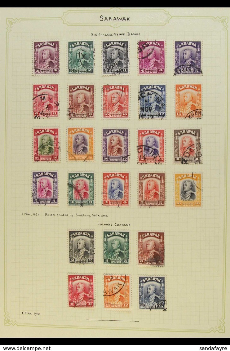 1934-1965 FINE USED COLLECTION Neatly Presented On Album Pages With Complete Sets & "Better" Values. Includes The 1934-4 - Sarawak (...-1963)
