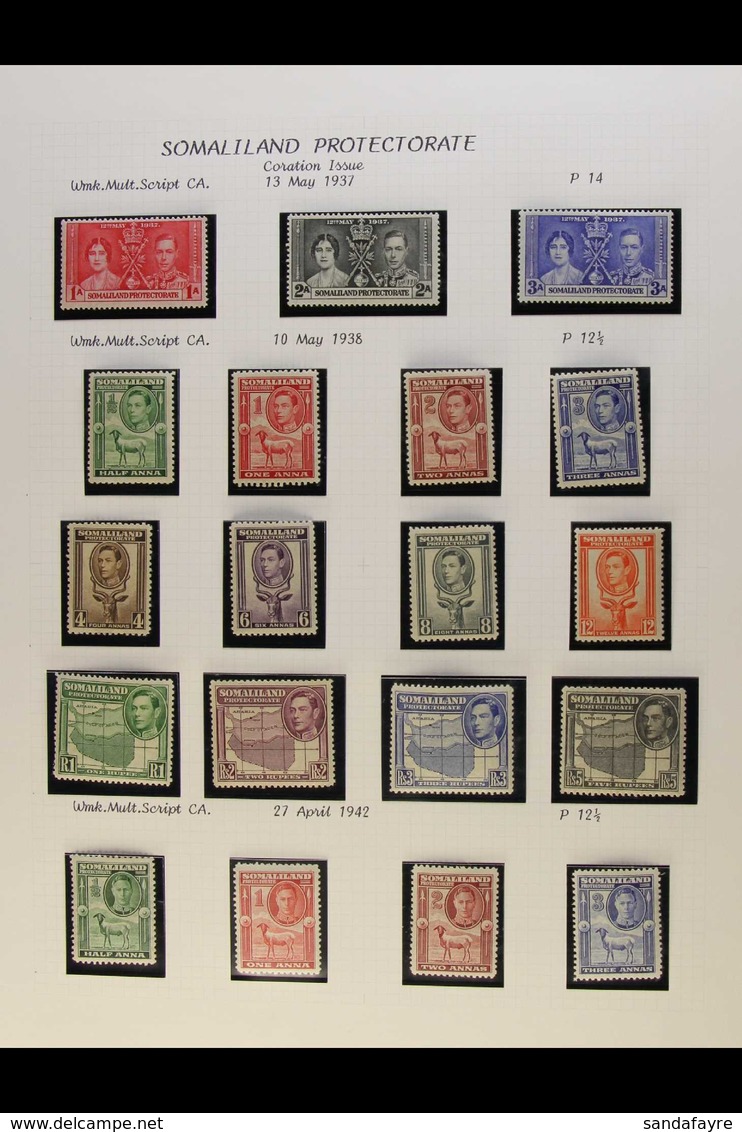 1937-51 KGVI FINE MINT COLLECTION Almost Complete Basic Run Of KGVI Issues (missing Only 1942 2r), SG 90/113, 115/135, F - Somaliland (Protectoraat ...-1959)