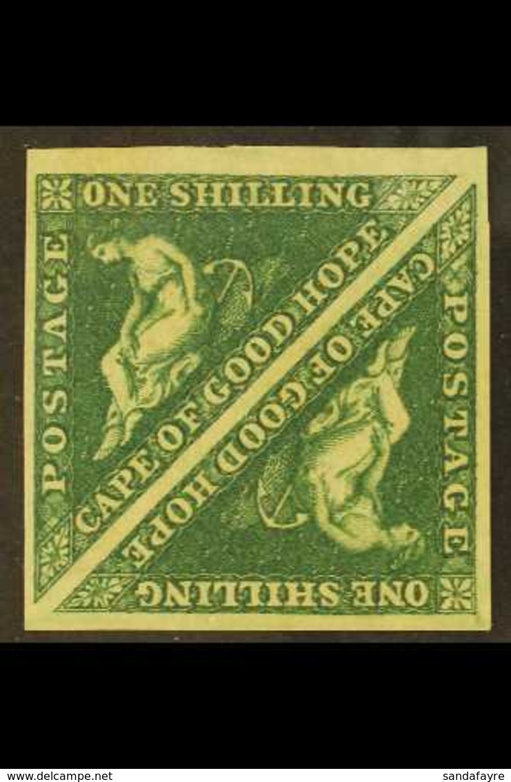 CAPE OF GOOD HOPE 1855 1s Deep Dark Green, SG 8b, Superb Mint Square Pair With Large Margins All Round, Brilliant Colour - Non Classés