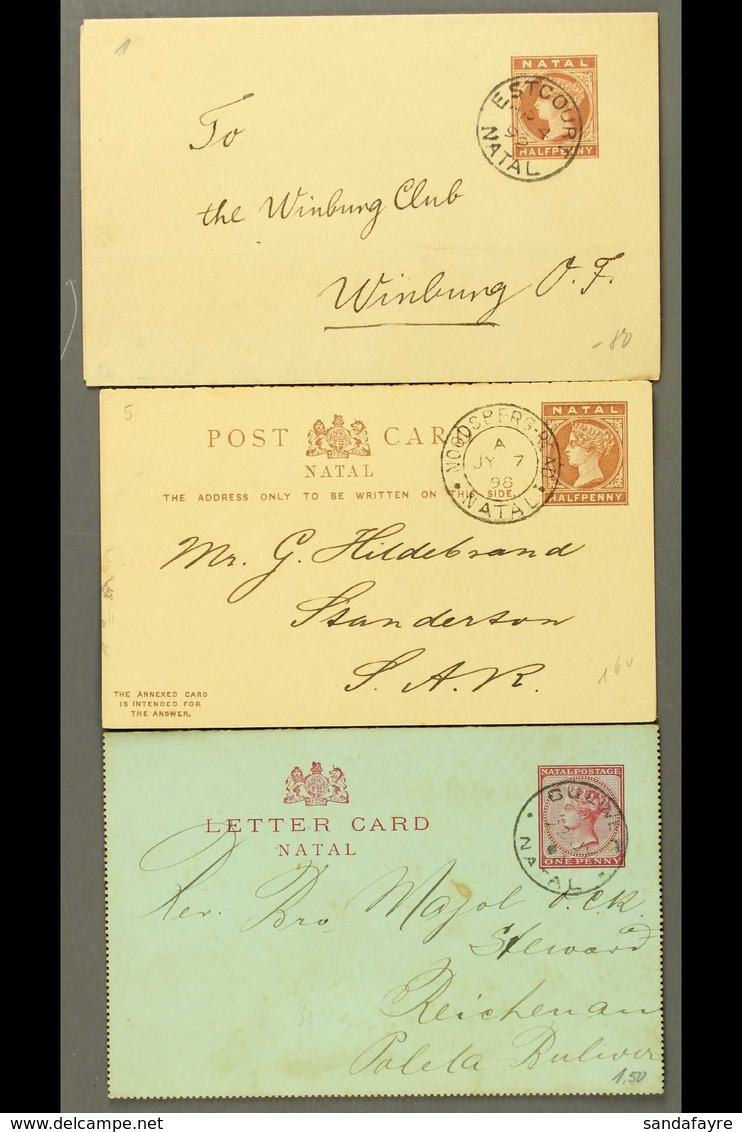 NATAL An Attractive Range Of Used Postal Stationery From Smaller Offices, With 1892 ESTCOURT On ½d Wrapper; 1898 NOODSBE - Sin Clasificación