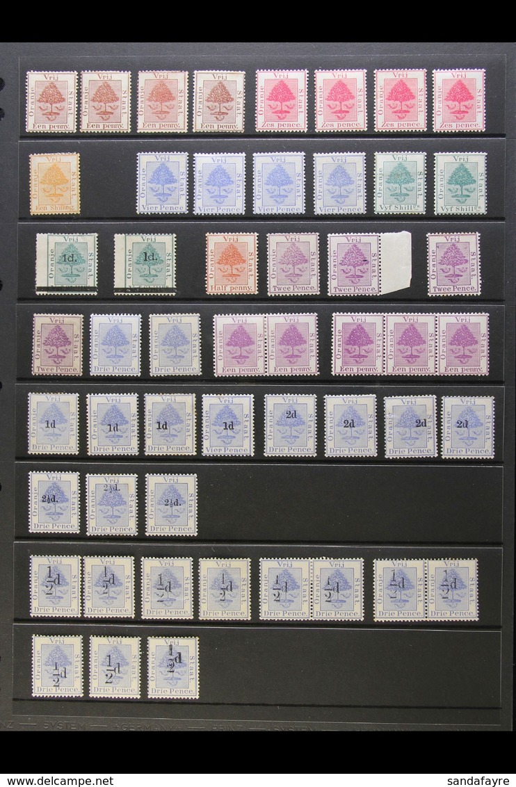 ORANGE FREE STATE 1868 - 1896 Useful Mint Selection On Stock Page With 1868 Shades To 1s, 1878 4d And 5s, 1881 1d Surchs - Unclassified