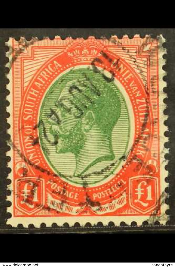 1913 £1green And Red, Geo V, SG 17, Fine Used, Centerd To Top. For More Images, Please Visit Http://www.sandafayre.com/i - Zonder Classificatie