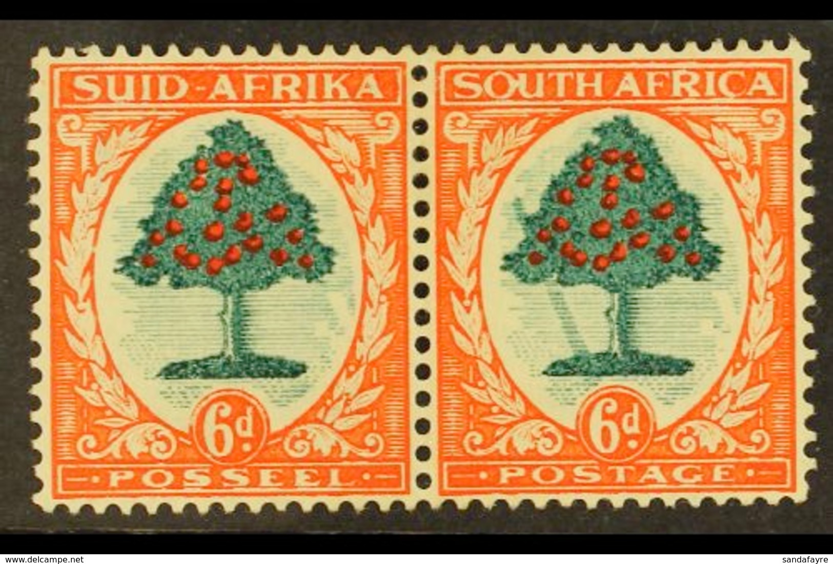 1933-48 6d Green & Vermilion, Type I, FALLING LADDER Variety, SG 61a, Mint. For More Images, Please Visit Http://www.san - Ohne Zuordnung