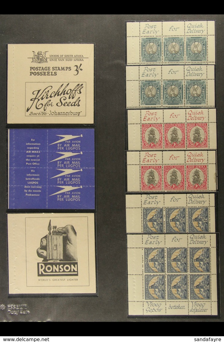 1937-51 BOOKLET PANES Small Collection Comprising 1937 6d "Razor Blade" Booklet, Incomplete 1948 3s Booklet & 1951 3s6d  - Unclassified