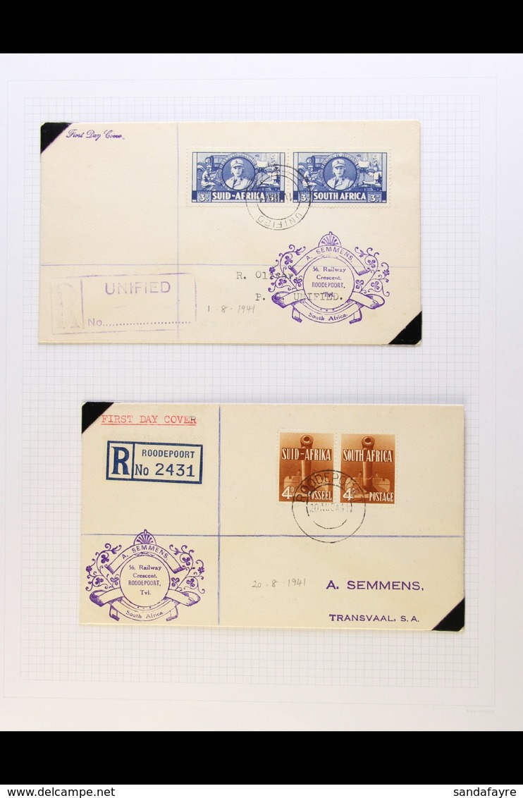 1941-42 War Effort FIRST DAY COVERS, With All Values To 6d (in Pairs) On Individual Covers (issued Different Dates. Fine - Zonder Classificatie