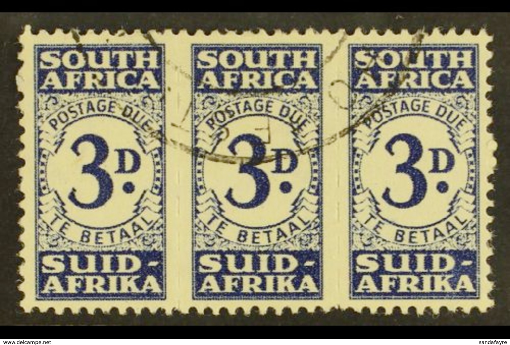 POSTAGE DUE 1943-4 3d Indigo, Bantam, SG D33, Very Fine Used. For More Images, Please Visit Http://www.sandafayre.com/it - Ohne Zuordnung