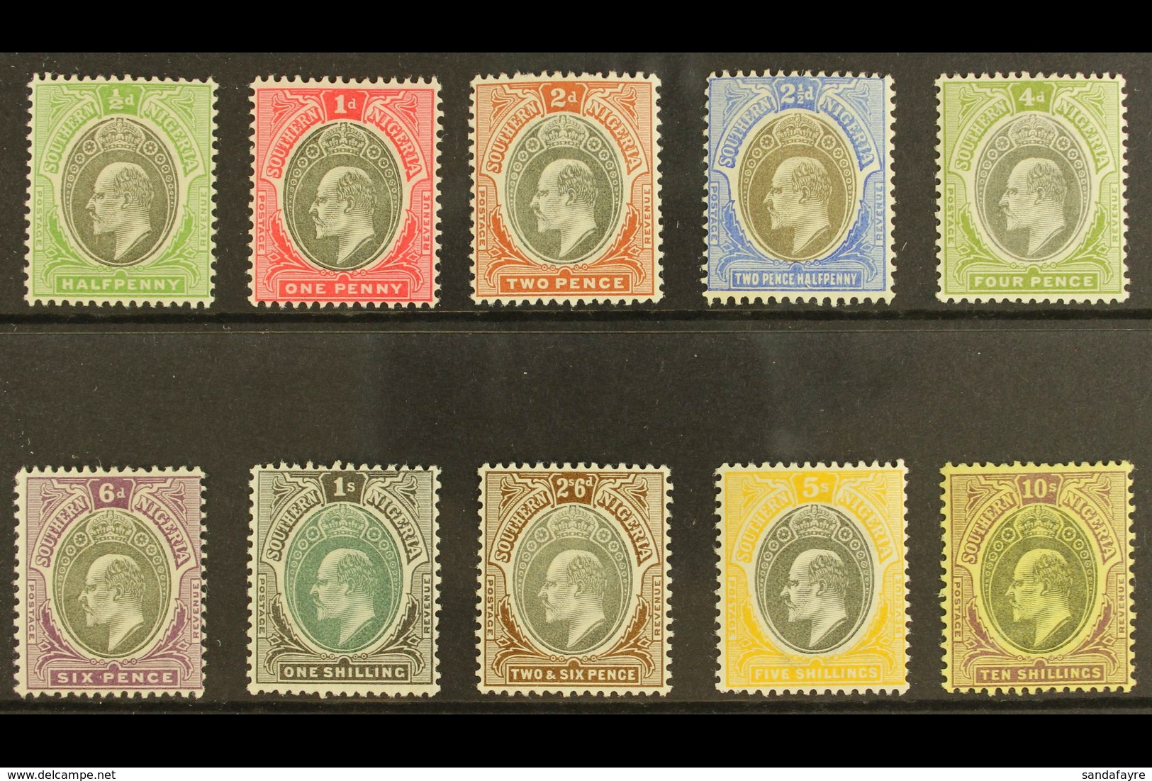 1903-04 Watermark CA Definitive Set To 10s, SG 10/19, Fine Mint (10 Stamps) For More Images, Please Visit Http://www.san - Nigeria (...-1960)