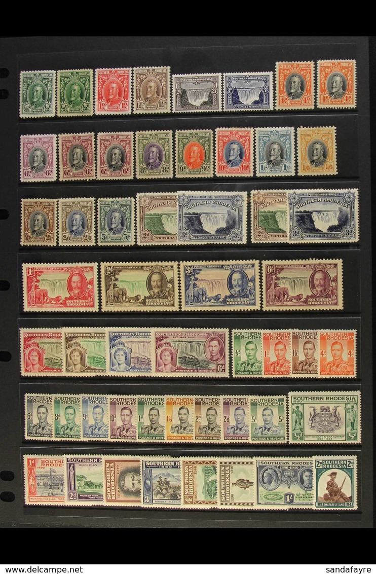 1931-64 MINT COLLECTION Complete Basic Run SG 15a/105, D1/5, D7, Incl. 1931-7 Defins Set Plus 4d Perf.14, 6d All Perfs,  - Rhodésie Du Sud (...-1964)