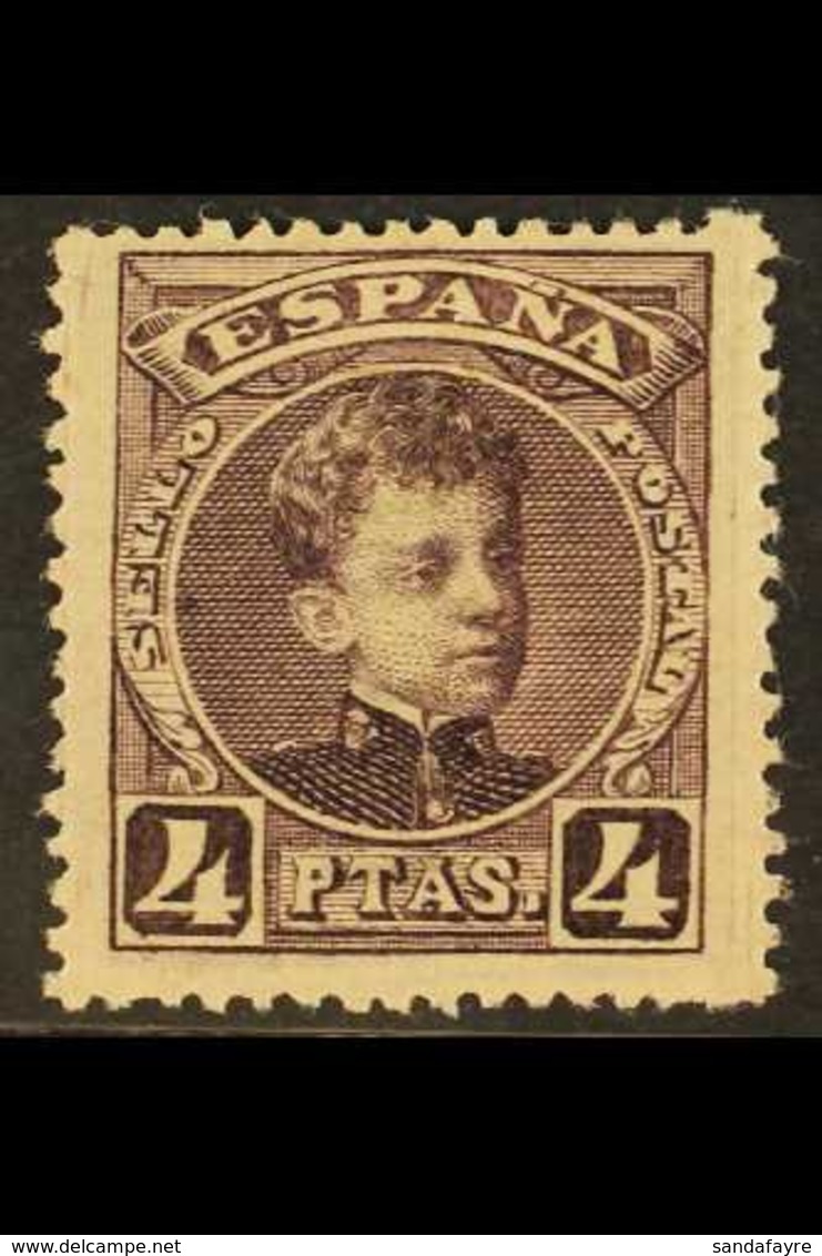 1901 4 Peseta Plum, SG 305, Mi 216, Fine Mint For More Images, Please Visit Http://www.sandafayre.com/itemdetails.aspx?s - Other & Unclassified