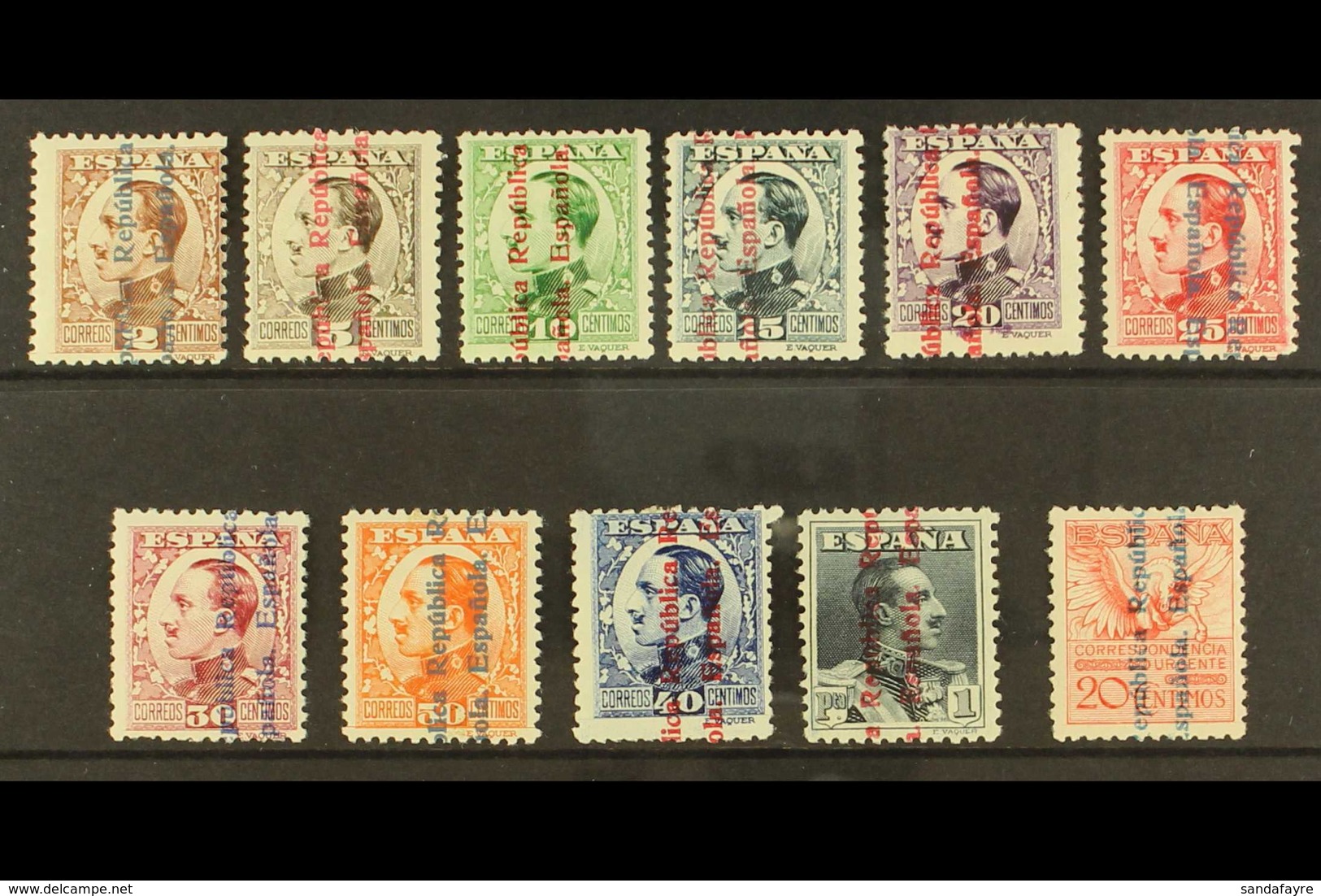 1931 "Republica" Continuously Overprinted Complete Set, SG 687/E697, Very Fine Mint. (11 Stamps) For More Images, Please - Andere & Zonder Classificatie