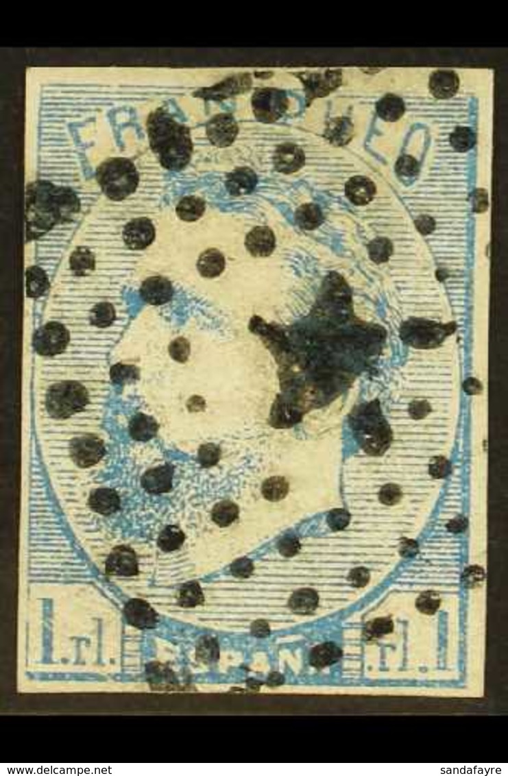 CARLIST ISSUES 1873 1r Blue (with Tilde) Imperf, SG 2, Mi 1 II, Used With 4 Clear Margins & Expertizing Marks For More I - Andere & Zonder Classificatie