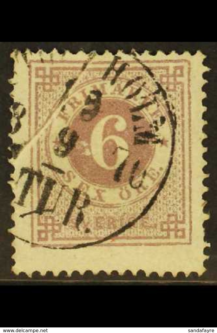 1872-79 6 Ore Dull Purple Bearing A Striking Pre Printing Paper Fold. A Unique & Attractive Stamp. See Scan For More Ima - Other & Unclassified