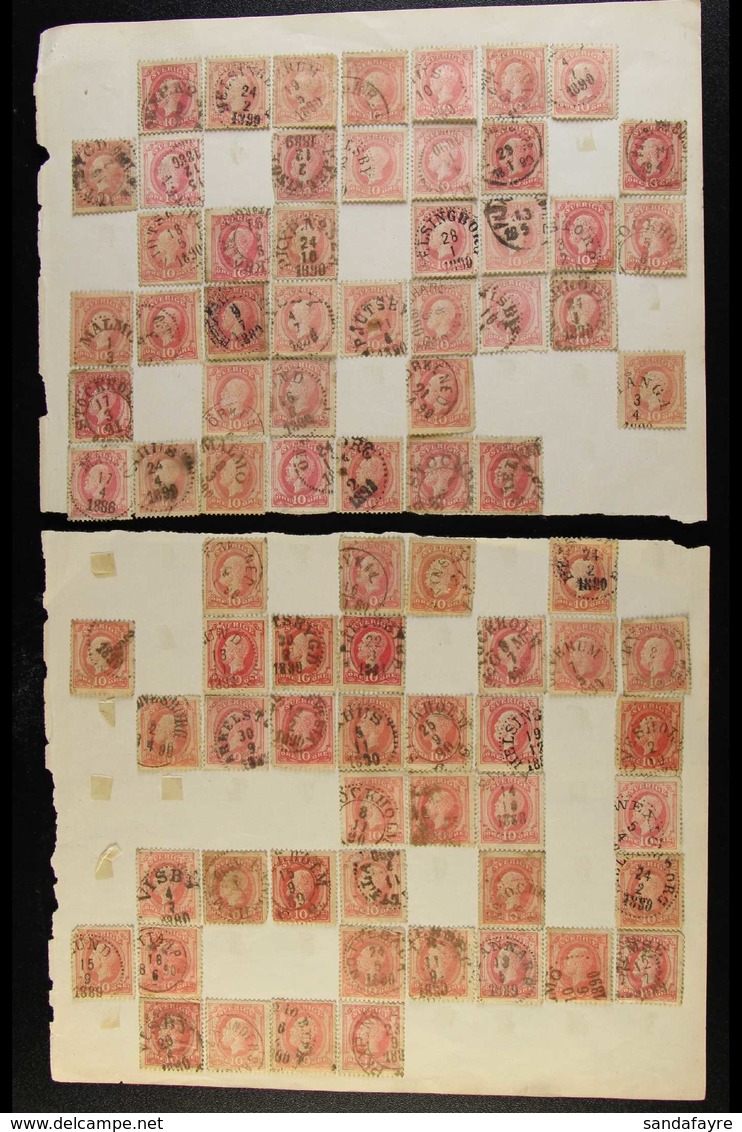 1880's - 1900's SELECTED FOR CANCELS 1885 And 1891 10ore Oscar II Stamps With And Attractive Array Of Cds Postmarks. Goo - Andere & Zonder Classificatie