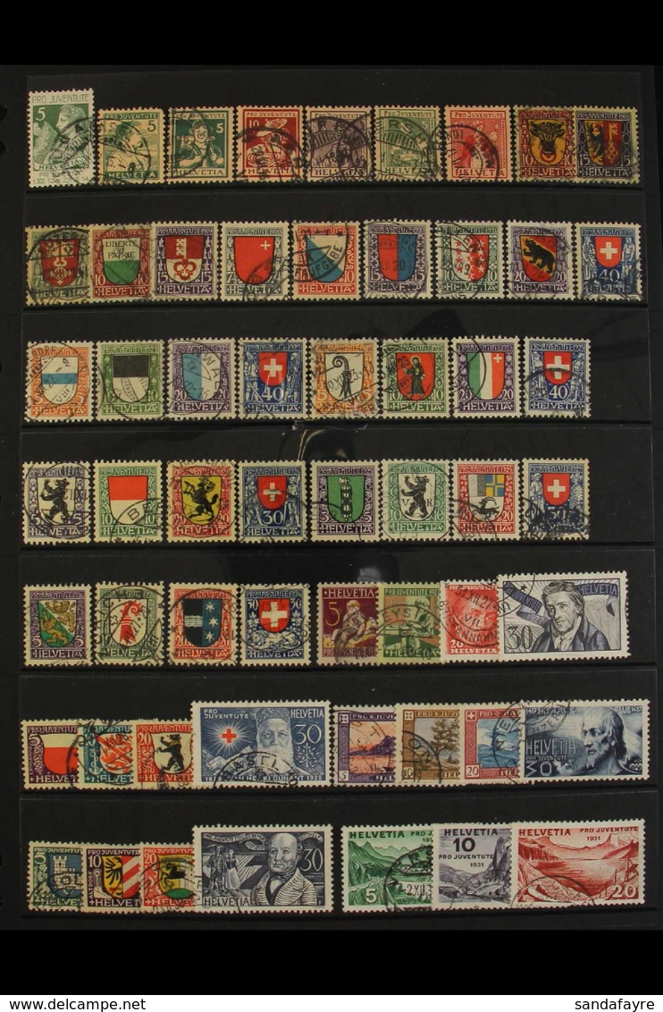 1913-31 PRO JUVENTUTE USED Includes 1913 5c+5c, 1916 5c & 10c, 1917 Set, 1918-30 Complete Run Of Sets, Generally Good To - Sonstige & Ohne Zuordnung