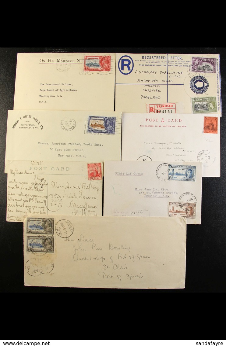 1897-1961 COVERS, CARDS & AIR LETTERS. An Interesting Group Of Covers And Used Postcards & Aerogrammes, Inc 1897 Ps Card - Trinidad En Tobago (...-1961)