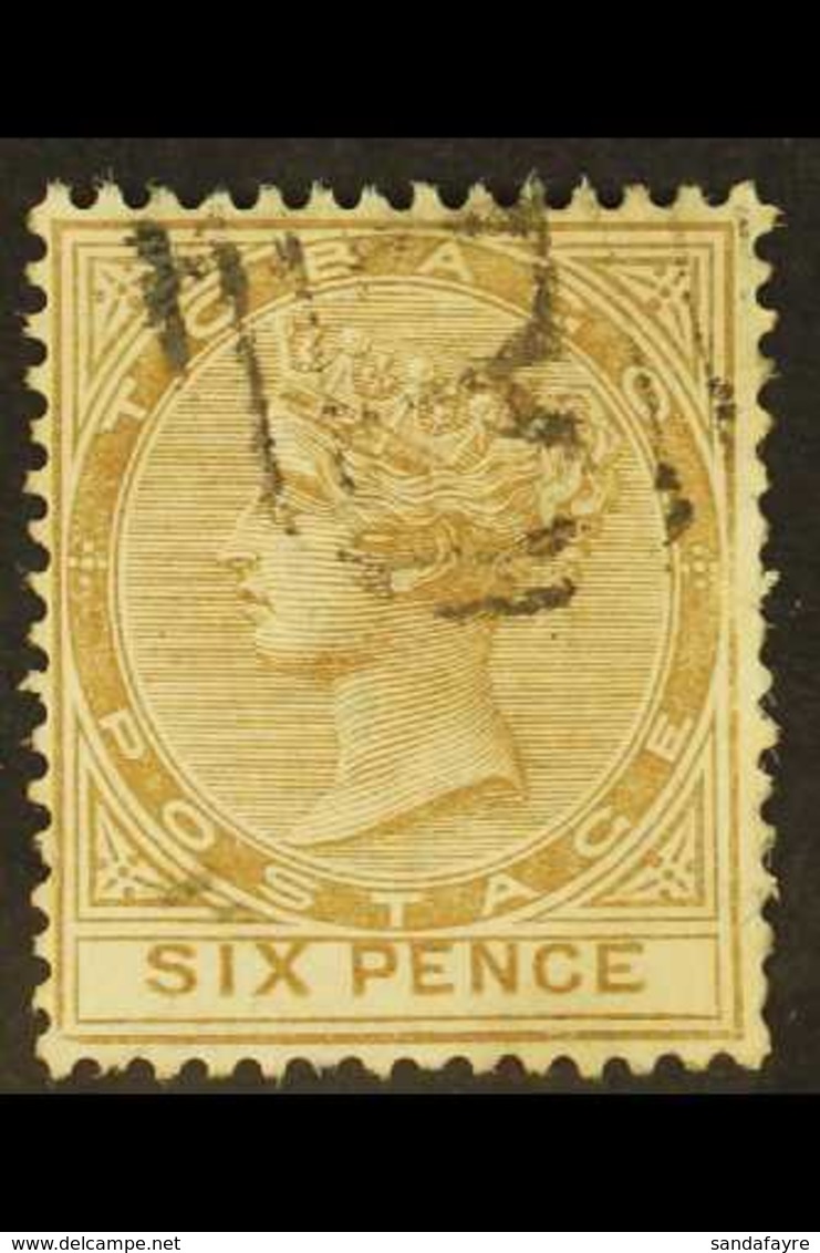 1882-84 6d Stone, SG 19, Used, Small Perf Faults At Right, Fresh, Cat £500. For More Images, Please Visit Http://www.san - Trinité & Tobago (...-1961)