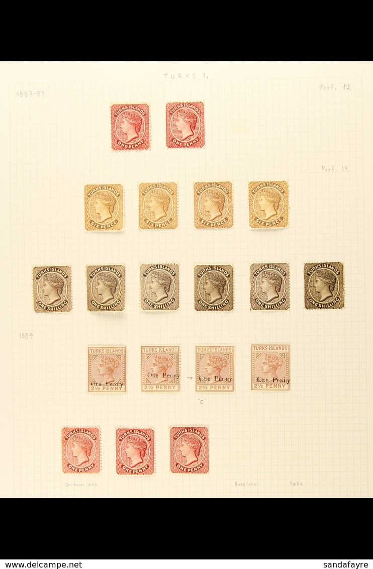 1867-95 FINE MINT COLLECTION On Album Pages, Includes 1867 1d Dull Rose (no Wmk) X2, 1873-79 1d Dullrose-lake X2 And 1d  - Turks- En Caicoseilanden