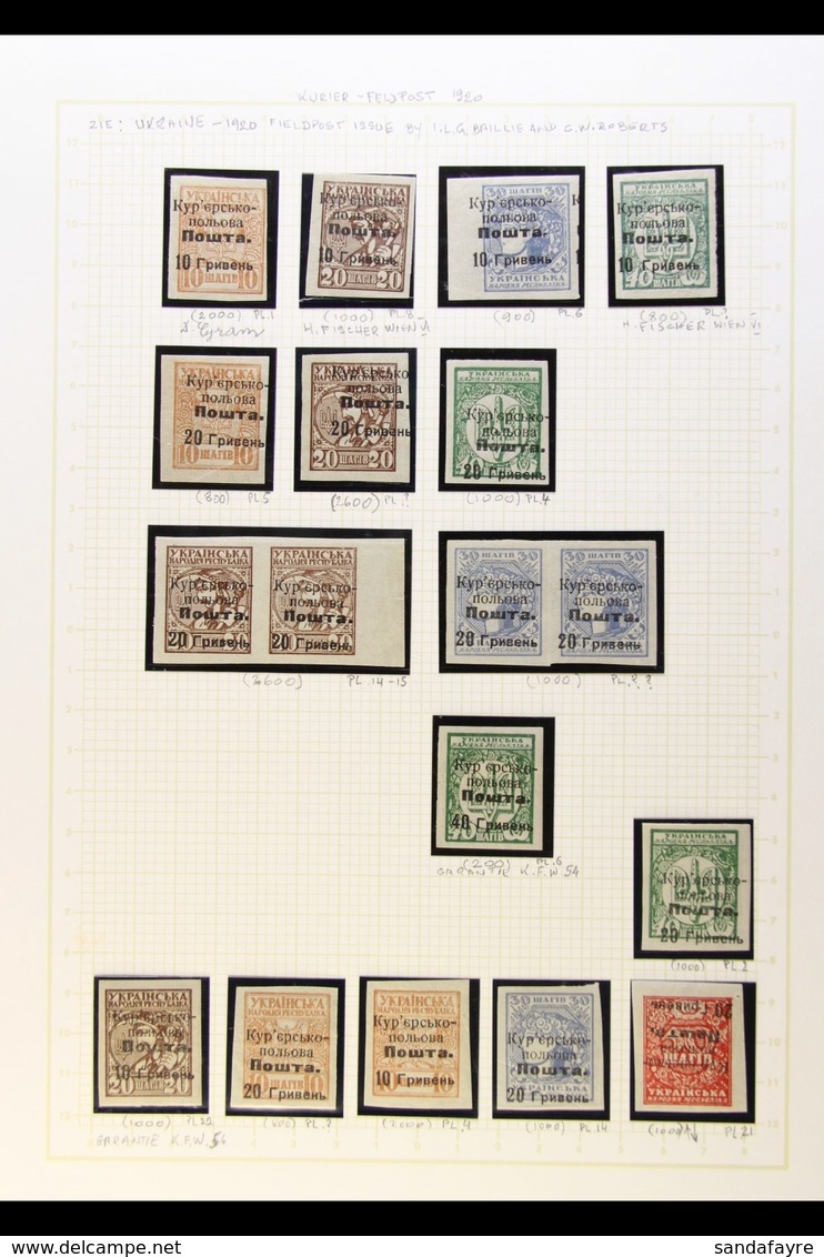 PETLYURA DIRECTORATE 1920 (Aug) FIELD POST Stamps, A Beautiful Collection Of These Imperforate Stamps With Printing Figu - Oekraïne
