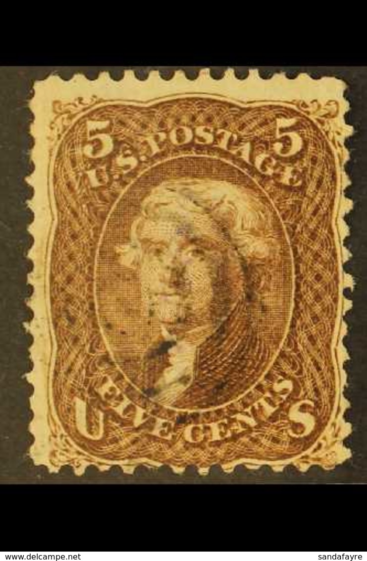 1867 5c Brown, Perf.12, F Grill, Scott 95, SG 97, Fine Used. For More Images, Please Visit Http://www.sandafayre.com/ite - Otros & Sin Clasificación