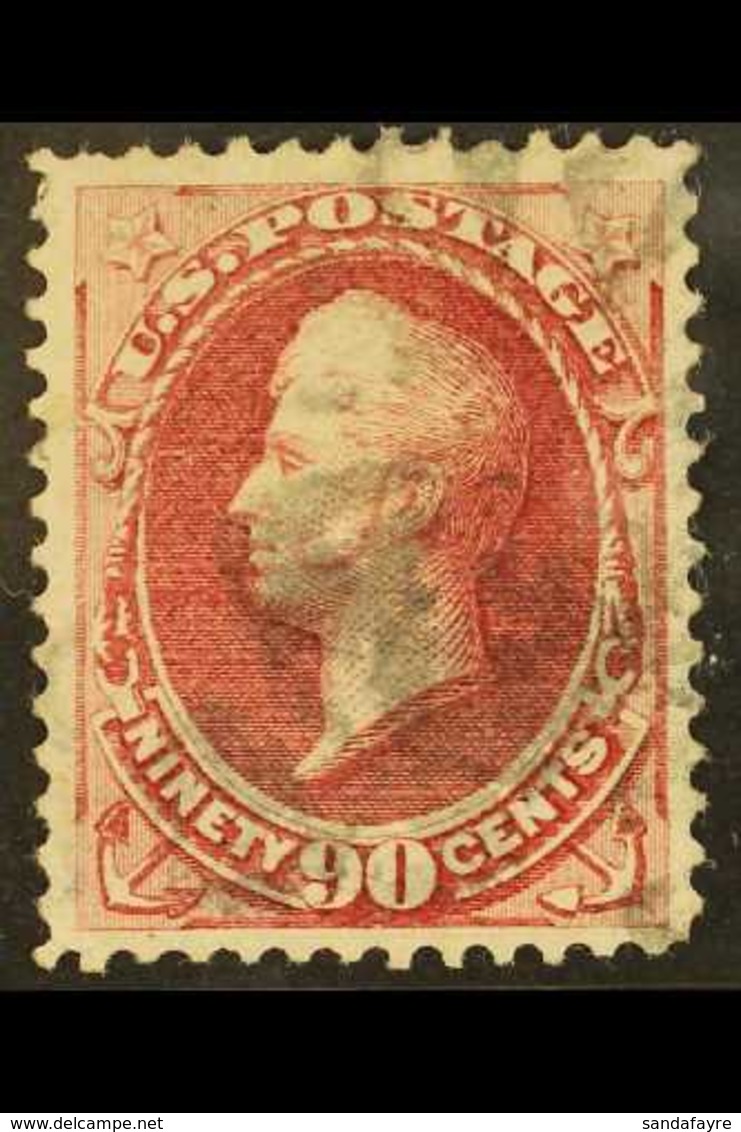 1870-1 90c Carmine, Perry, No Grill, Scott 155, SG 157, Fine Used, Shortish Perf At Top. For More Images, Please Visit H - Sonstige & Ohne Zuordnung