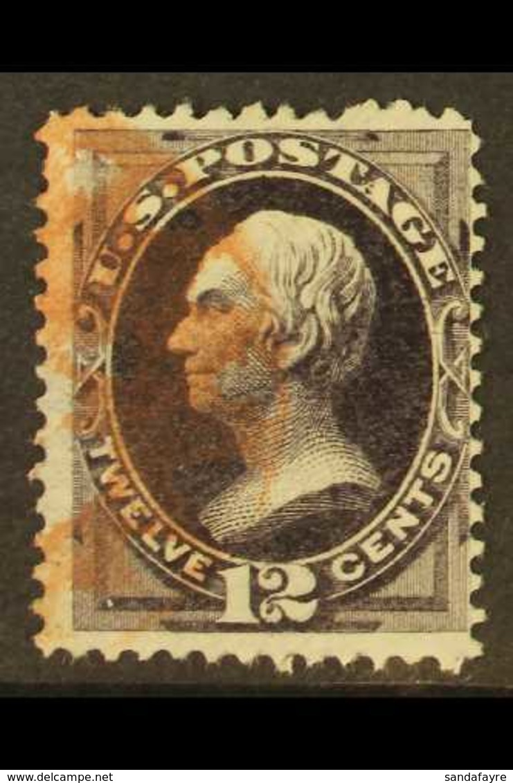 1873 12c Black-violet, Henry Clay, Continental Bank Note Co. Printing, Scott 162, Used With Light Cancel In Red. For Mor - Other & Unclassified