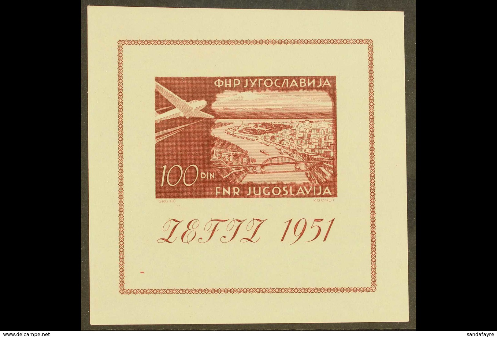 1951 Zagreb Philatelic Exhibition Miniature Sheet (Mi Block 5, SG MS633Ab), Never Hinged Mint. For More Images, Please V - Other & Unclassified