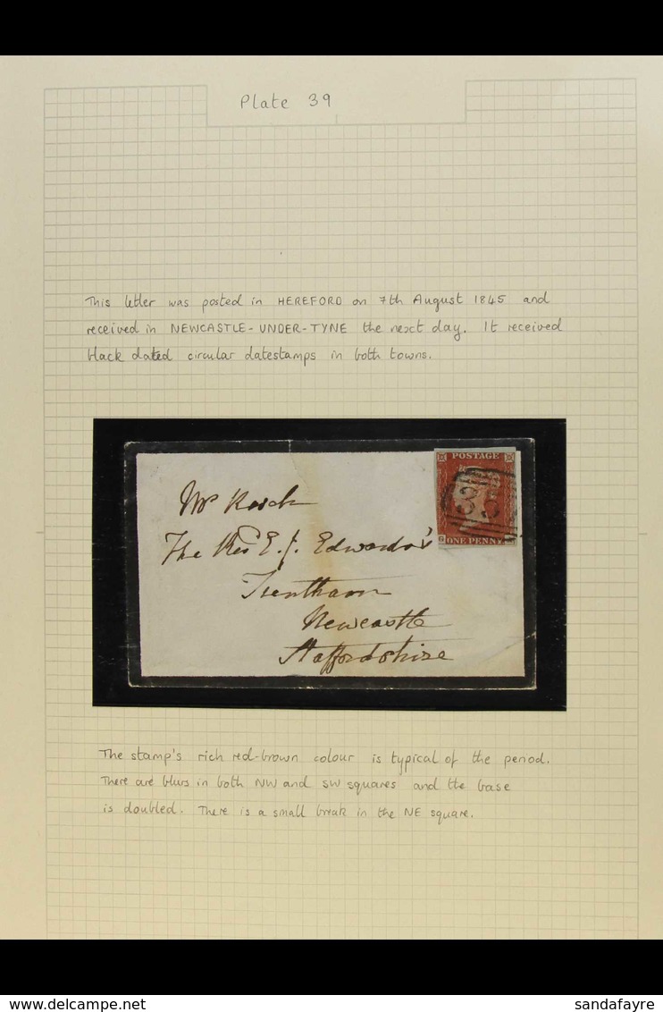 1841 1D REDS ON MOURNING COVERS. A Small, Attractive Collection Of Black-edged Mourning Covers Sent Between 1845 To 1849 - Autres & Non Classés