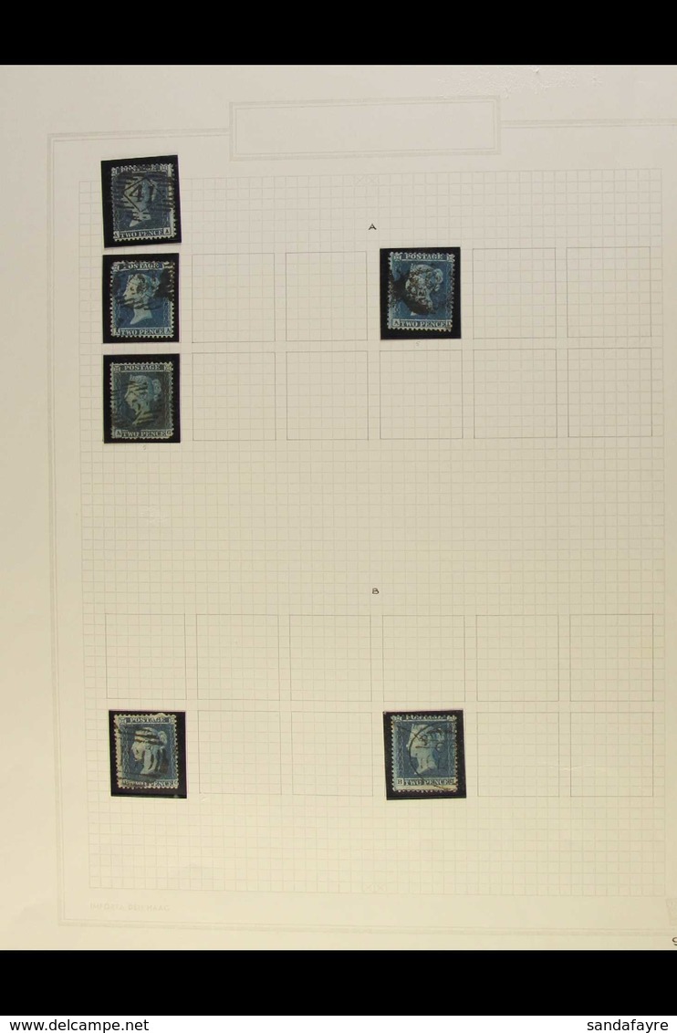 1855-7 2d Blue, Watermark Large Crown Perf 14, Attempted Partial Reconstruction (mixed Plates 5 & 6) On Album Pages, SG  - Andere & Zonder Classificatie