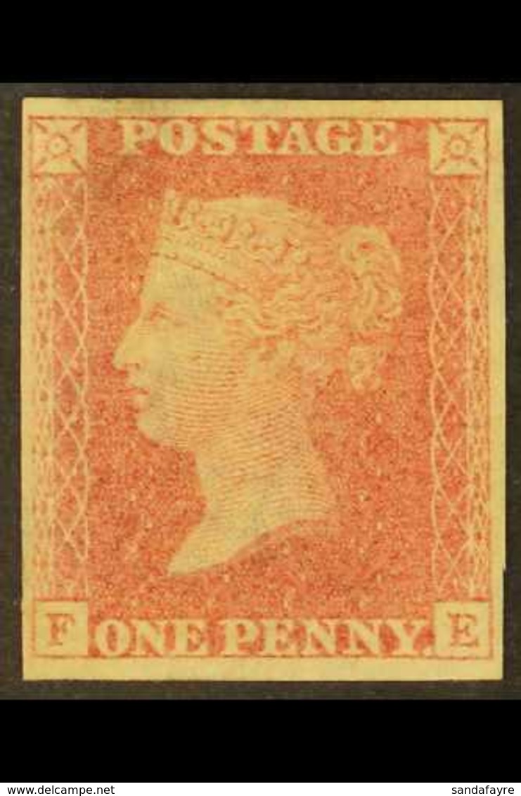 1856-58 1d Pale Red Plate 48 Wmk Large Crown IMPERFORATE ERROR, SG 38a, Unused Without Gum & 4 Full Margins, A Small Thi - Other & Unclassified