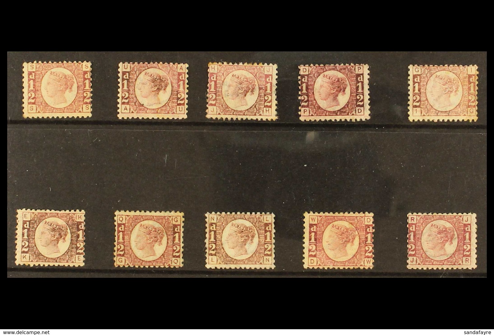 1870 MINT "BANTAM" SELECTION A Fine Mint Group, ALL DIFFERENT & Includes Plate Numbers 3, 4, 5, 6, 10, 11, 12, 13, 19 &  - Other & Unclassified