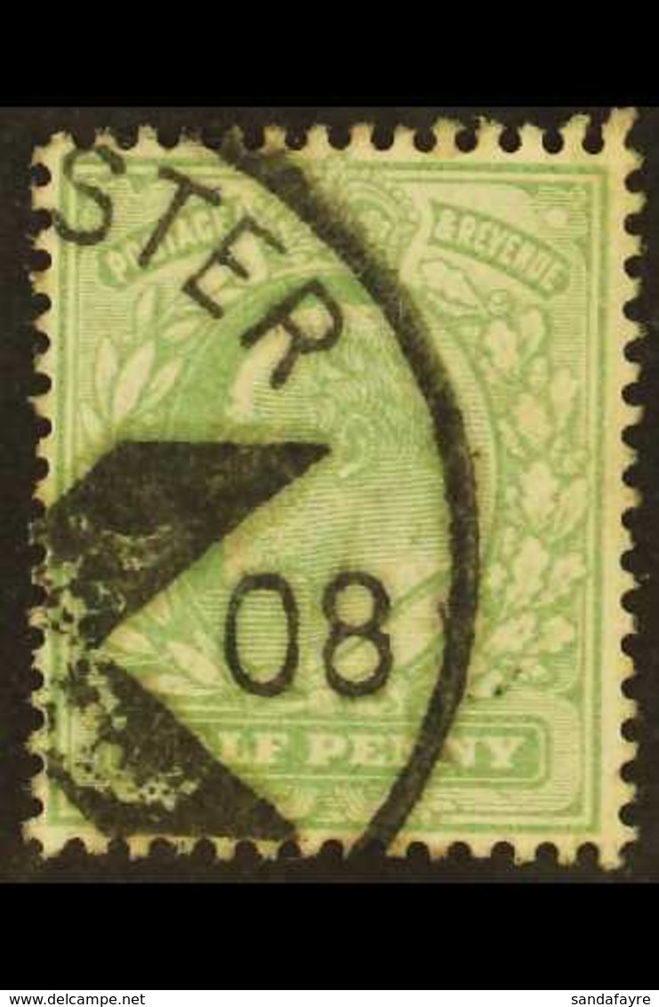 1902 ½d Yellow- Green Cancelled By MANCHESTER CHRISTMAS "X" 1908 Postmark. Scarce. For More Images, Please Visit Http:// - Sin Clasificación