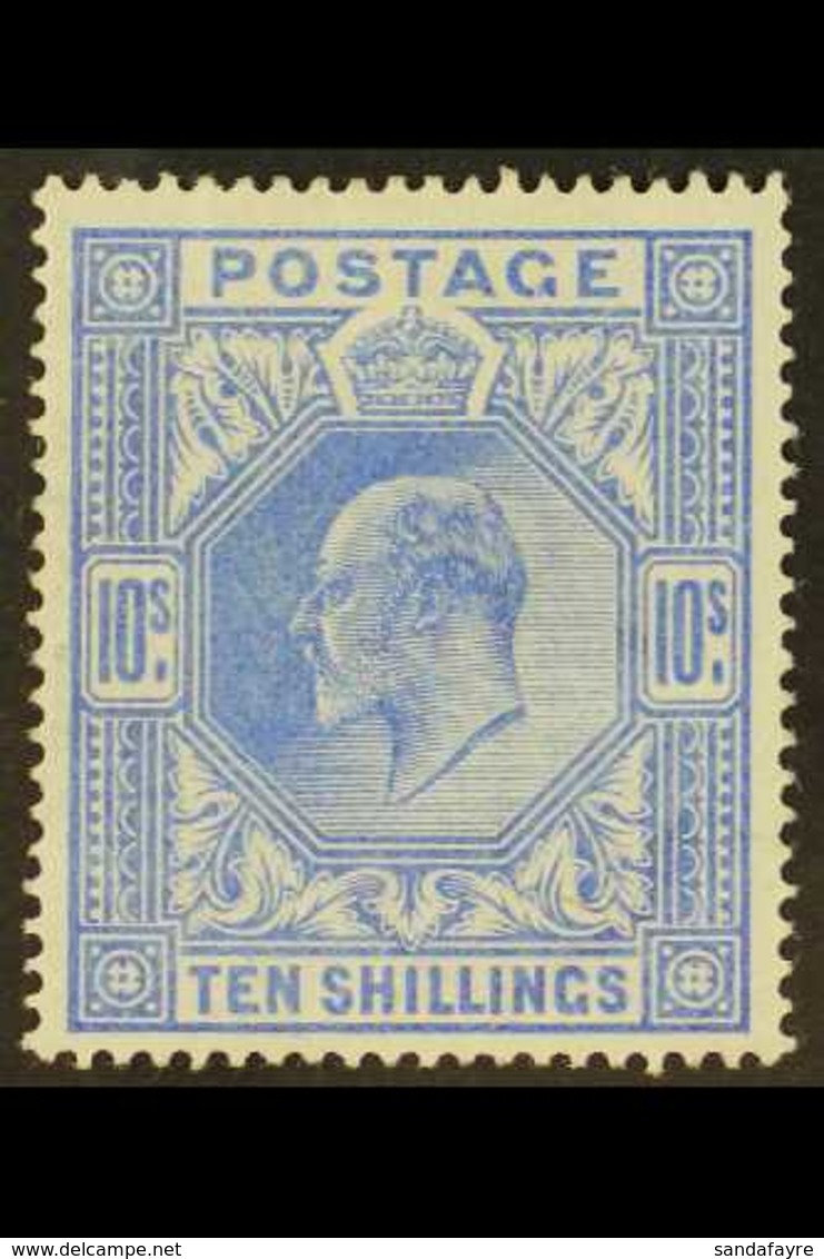 1902 10s Ultramarine De La Rue, SG 265, Lightly Hinged Mint With Feint Natural Vertical Bend. Fresh & Attractive. For Mo - Zonder Classificatie