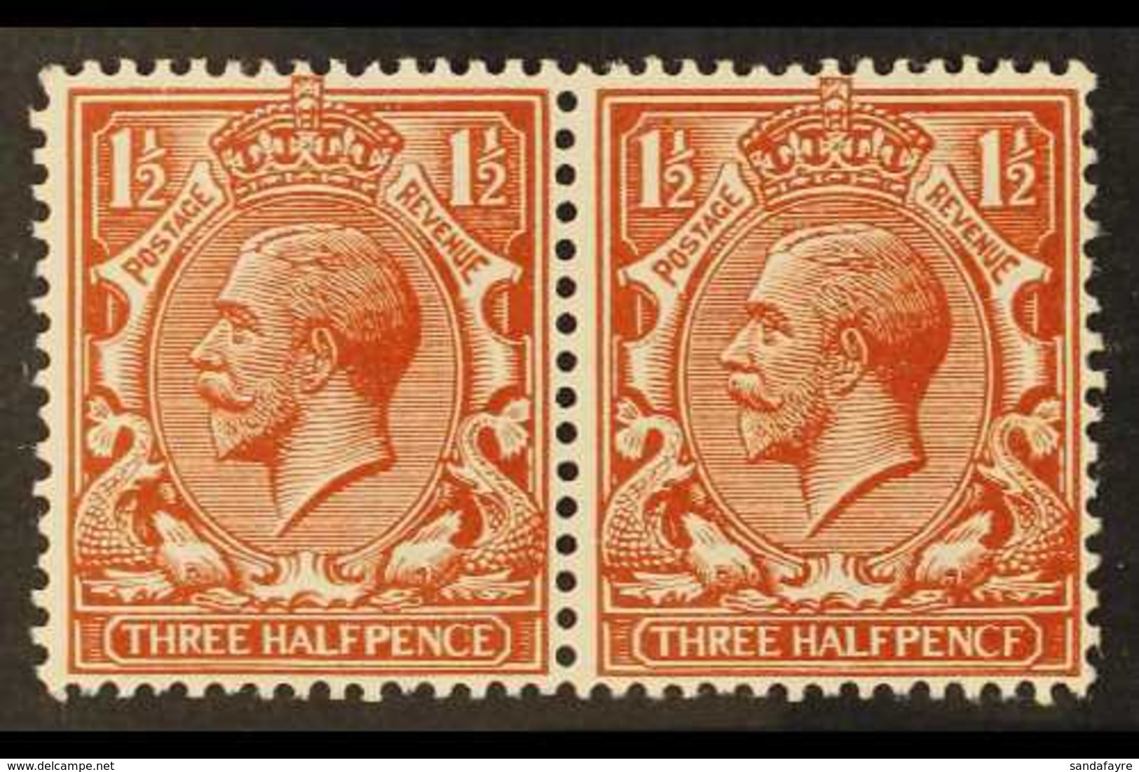 1912-24 1½d Red Brown Pair, Right Hand Stamp With "PENCF" Variety, SG 362/62a, Never Hinged Mint With RPS Photo Certific - Sin Clasificación