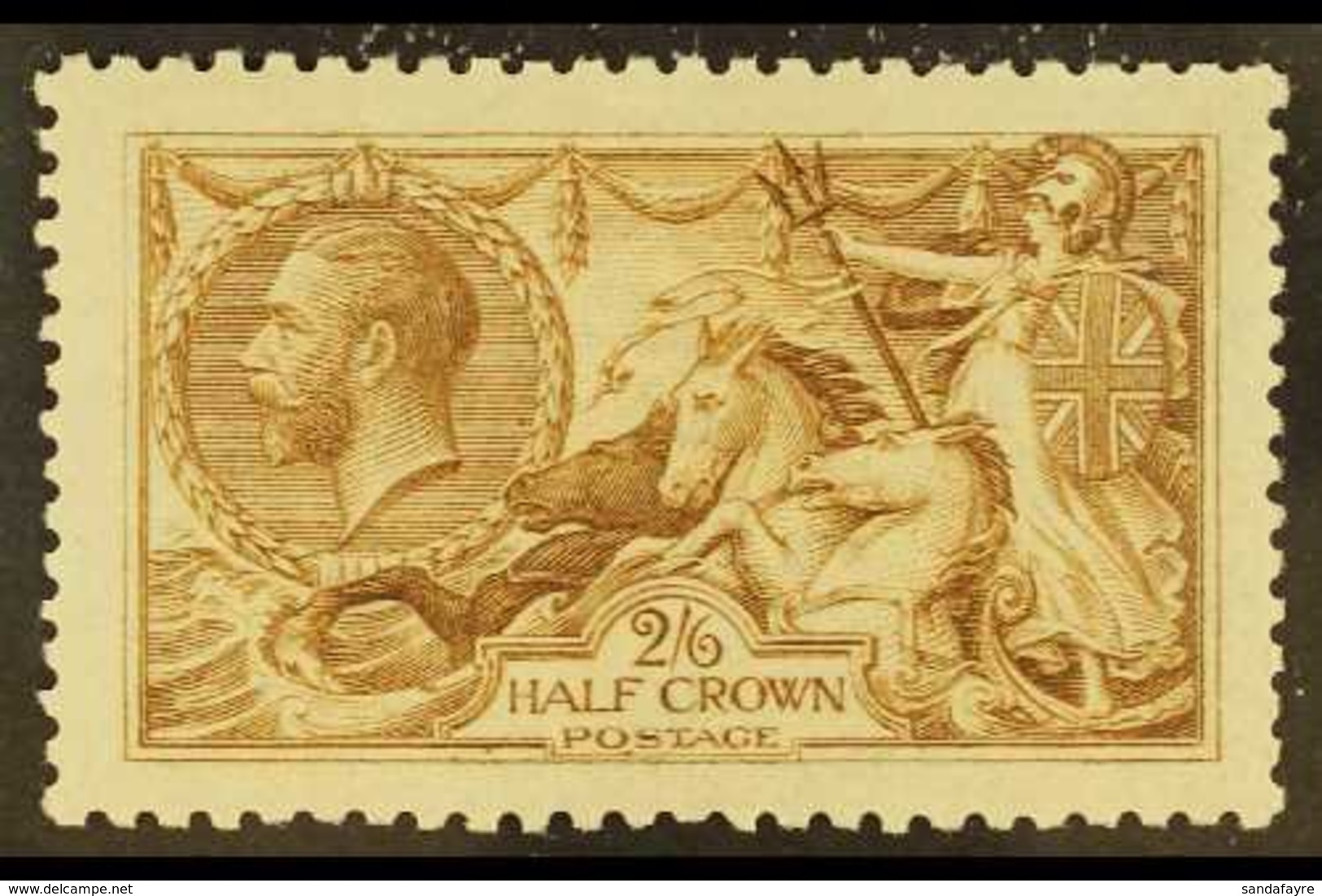 1915 2s6d Yellow Brown "Seahorse", SG 406, Fine Mint For More Images, Please Visit Http://www.sandafayre.com/itemdetails - Non Classés