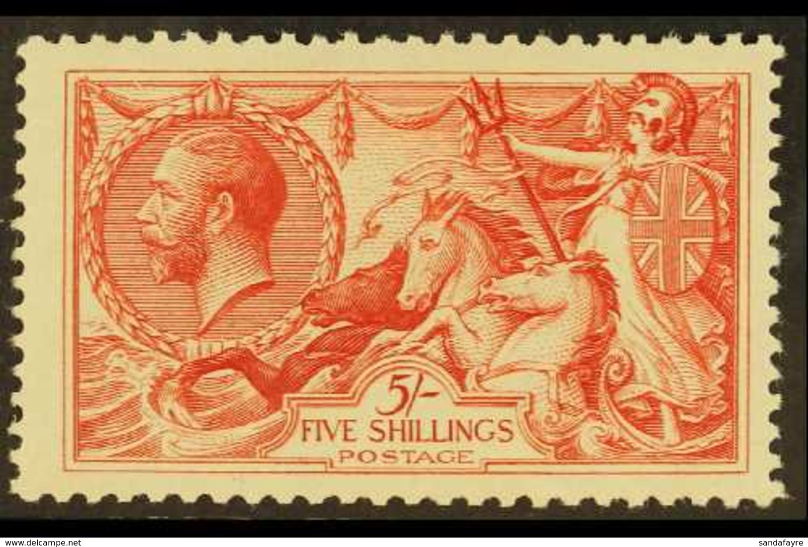 1918-19 5s Carmine Bradbury, SG 416, Never Hinged Mint. For More Images, Please Visit Http://www.sandafayre.com/itemdeta - Ohne Zuordnung