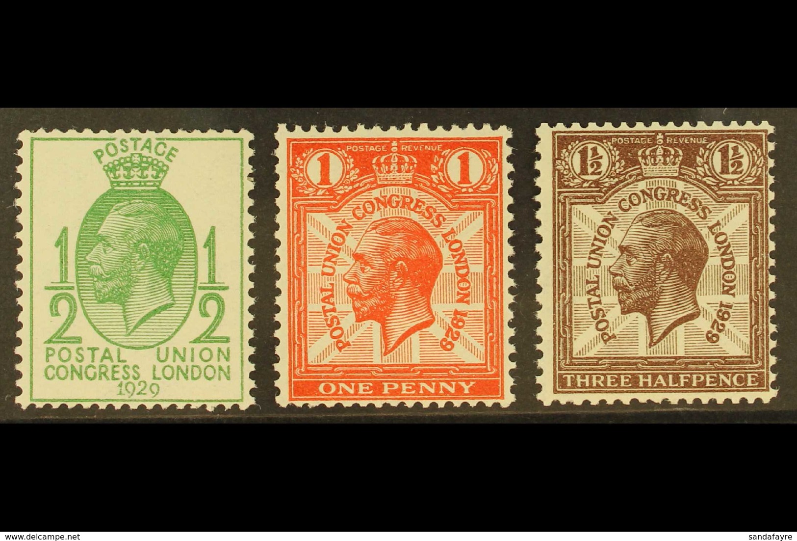 1929 UPU Watermark Sideways Complete Set, SG 434a/36a, Fine Mint, Fresh. (3 Stamps) For More Images, Please Visit Http:/ - Ohne Zuordnung