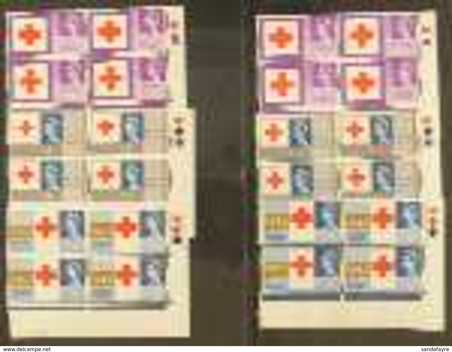 1963 Red Cross Normal & Phosphor Complete Sets, SG 642/44 & SG 642p/44p, Never Hinged Mint 'Traffic Light' Lower Right C - Andere & Zonder Classificatie