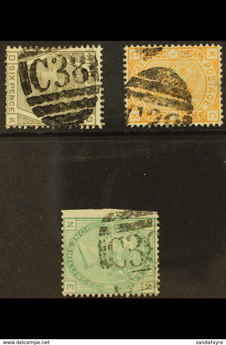 PERU CALLAO 1865-79 Group Incl. 6d Grey Pl.15, 8d Orange (small Thin / Perf Fault At Top), 1s Green Pl.13, SG Z46, Z47,  - Autres & Non Classés