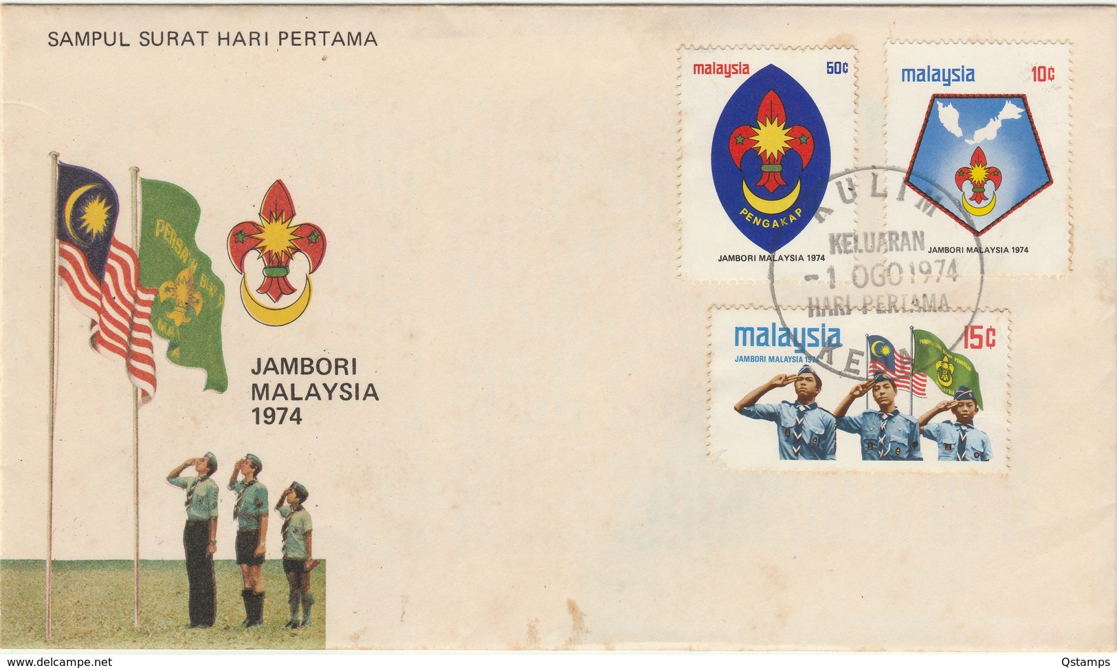 MALAISIE 1974 Malaysia Scout Jamboree FDC SG#117-119 - Malaysia (1964-...)