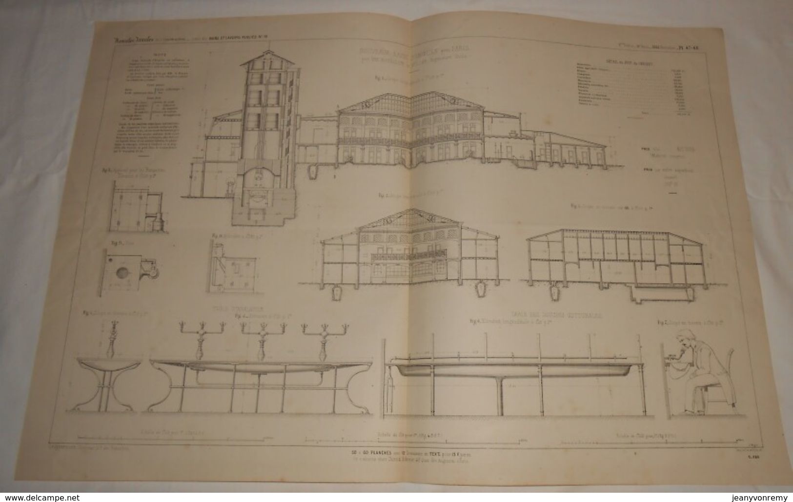 Plan Du Nouvel établissement Des Bains à Enghien, Près De Paris. 1864 - Public Works