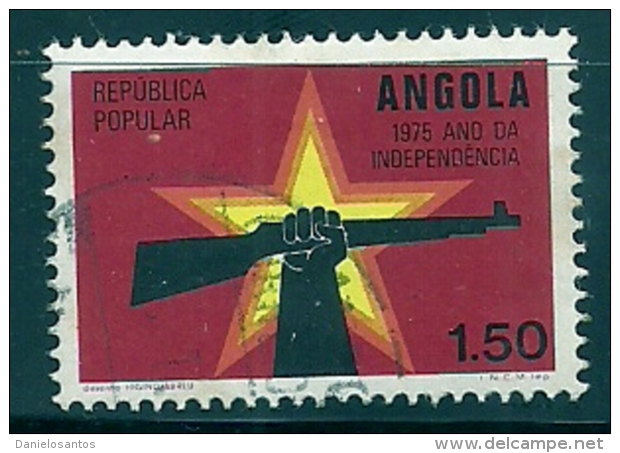 Angola 1975 Republic Star And Hand Holding Rifle Canc - Other & Unclassified