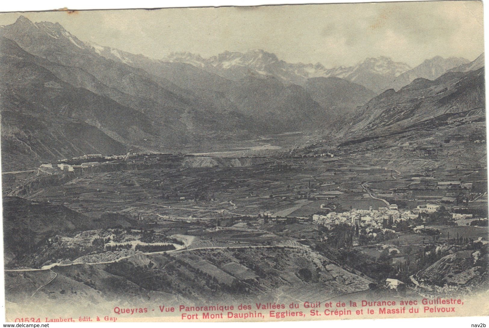 Queyras . Vue Panoramique Des Vallées Du Guil Et De La Durance Avec Guillestre,Fort Mont Dauphin,Eggiers... - Otros & Sin Clasificación